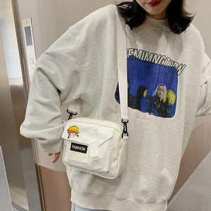 Canvas One-shoulder Small Square Bag Multi-function Mobile Phone Package