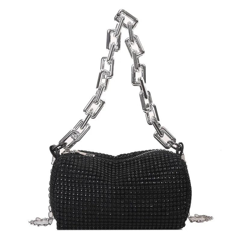 Sparkling Diamond Crossbody Messenger Bag