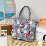 Women Big Size Canvas Shoulder Bag Tote Floral Print
