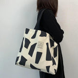 Canvas Shoulder Shopping Bag Daily School Cotton Fabric Tote Bag