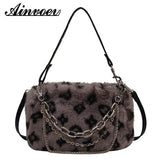 Plush Shoulder Bag Fluffy Faux Fur Crossbody Chain Handbags