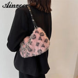Plush Shoulder Bag Fluffy Faux Fur Crossbody Chain Handbags