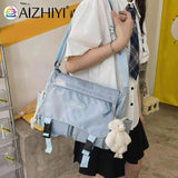 Japanese Harajuku Crossbody Bag Nylon Messenger Pouch Soft Student Tutorial