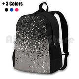 Silver Gray Glitter Shiny Decor Art Outdoor Hiking Backpack