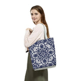 Chinese Style Floral Porcelain Printed Lady Handbag Shoulder Bag