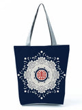 Chinese Style Floral Porcelain Printed Lady Handbag Shoulder Bag
