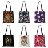 Abstract Art Skull Horror Print Shopping Bags Women Folding Reusable