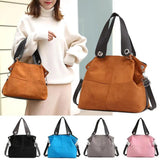 Soft Corduroy Leather Zipper Shoulder Handbag Large Capacity Casual Lady Tote
