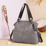 Soft Corduroy Leather Zipper Shoulder Handbag Large Capacity Casual Lady Tote