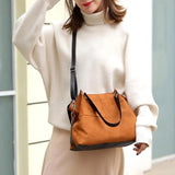 Soft Corduroy Leather Zipper Shoulder Handbag Large Capacity Casual Lady Tote