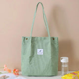 Corduroy Women Bag Large Capacity Shopping Bags Literature Youth Handbags