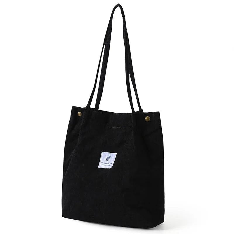 Corduroy Women Bag Large Capacity Shopping Bags Literature Youth Handbags