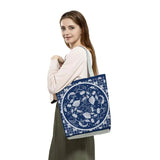 Floral Porcelain Abstract Pattern Shoulder Bag Teen School Book Tote