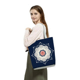 Floral Porcelain Abstract Pattern Shoulder Bag Teen School Book Tote
