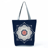 Floral Porcelain Abstract Pattern Shoulder Bag Teen School Book Tote