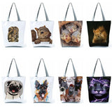 Cute Squirrel 3D Print Handbag Animal Graphic Shopping Bag
