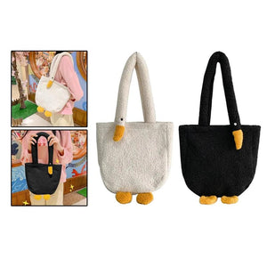 Funny Plush Handbag Goose Bag Tote Soft Large Capacity Shoulder Bag