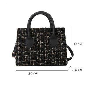 Plaid Crossbody Shoulder Bag Small Square Tote