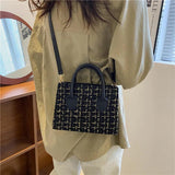 Plaid Crossbody Shoulder Bag Small Square Tote