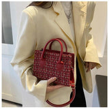 Plaid Crossbody Shoulder Bag Small Square Tote