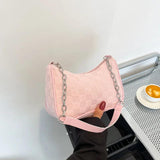 Vintage Canvas Shoulder Bag Solid Zipper Underarm Bags Casual Hobo Shopping Bag