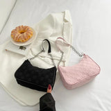 Vintage Canvas Shoulder Bag Solid Zipper Underarm Bags Casual Hobo Shopping Bag