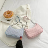 Vintage Canvas Shoulder Bag Solid Zipper Underarm Bags Casual Hobo Shopping Bag