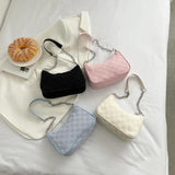 Vintage Canvas Shoulder Bag Solid Zipper Underarm Bags Casual Hobo Shopping Bag