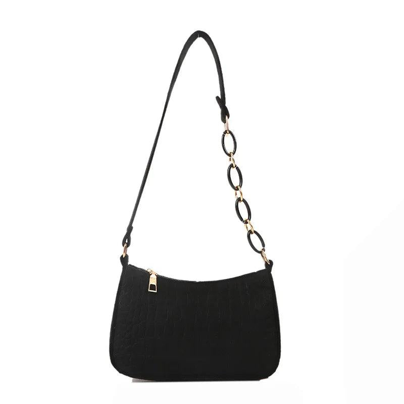 Felt Chain Handbag for Women Texture Underarm Bag for Girls