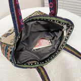 Retro Casual Women Totes Shoulder Bags Embroidery Canvas Handbags