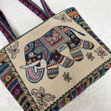 Retro Casual Women Totes Shoulder Bags Embroidery Canvas Handbags