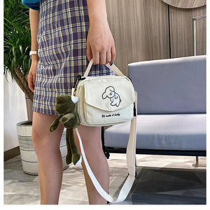 Canvas Girls Cartoon Print Cross Bag Small Handbags