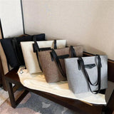 Women's Autumn Winter Shoulder Bag Large Capacity Tote Solid Color Handbag