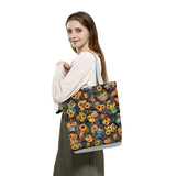 Sunflower Floral Printed Handbags Eco Friendly Women Shoulder Bag