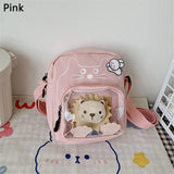 Women Nylon Shoulder Bag Small Cross Body Cartoon Tote Handbags