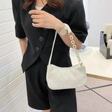 Corduroy Shoulder Bag Women Underarm Handbag Zipper Chain Mori-girl