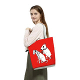 Bull Terrier Dog Print Shopping Bags Funny Tote Women Handbag