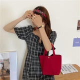 Small Canvas Shoulder Bag for Women Girls Student Mini Tote