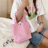 Small Canvas Shoulder Bag for Women Girls Student Mini Tote
