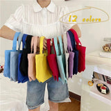 Small Canvas Shoulder Bag for Women Girls Student Mini Tote