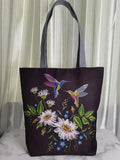 Retro Flower Bird Embroidery Printed Handbag Large All-match Shoulder Bag