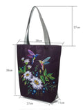 Retro Flower Bird Embroidery Printed Handbag Large All-match Shoulder Bag