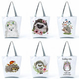 Cute Hedgehog Print Tote Bag for Women