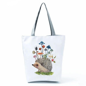 Cute Hedgehog Print Tote Bag for Women