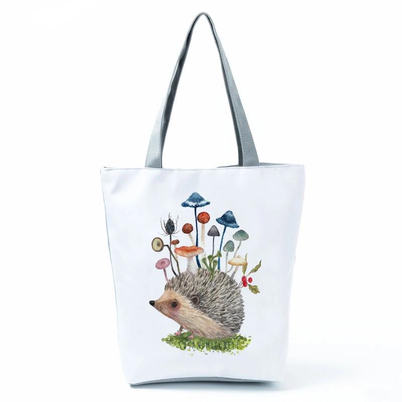 Cute Hedgehog Print Tote Bag for Women
