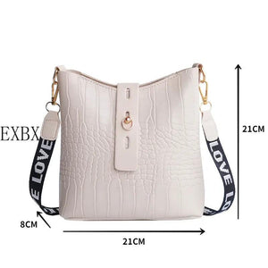 Crocodile Messenger Bag for Women Crossbody Shoulder Bag
