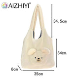 Fluffy Underarm Bag Large Capacity Soft Casual Party Shopping Bag