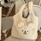 Fluffy Underarm Bag Large Capacity Soft Casual Party Shopping Bag