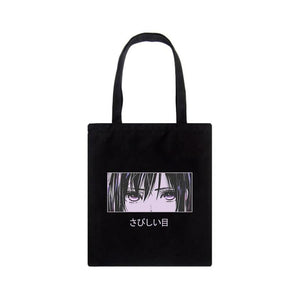 Japanese Eye Anime Cartoon Ulzzang Canvas Bag Casual Female Large Capacity