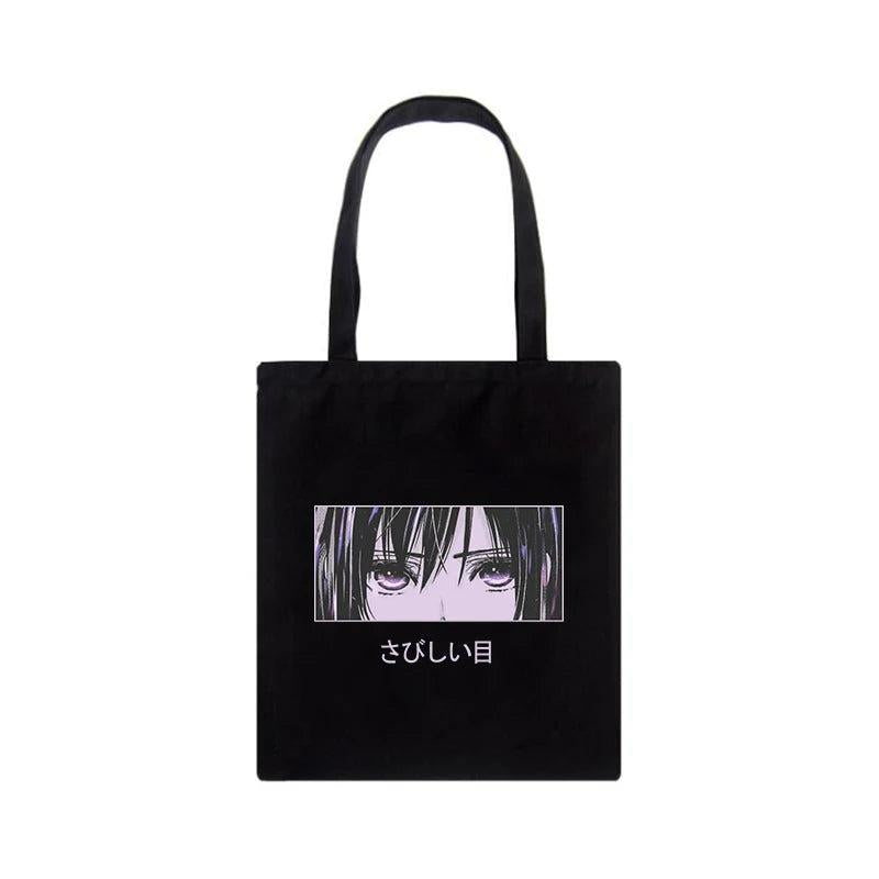 Japanese Eye Anime Cartoon Ulzzang Canvas Bag Casual Female Large Capacity